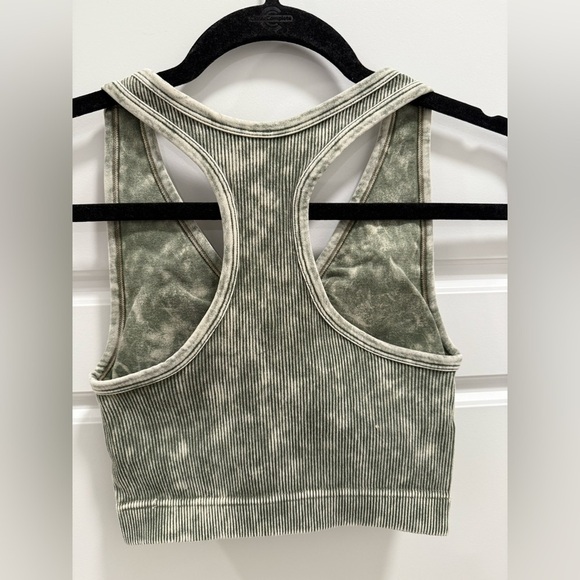 Zenana Washed Ribbed Seamless Racerback Tank w/ Bra Pad - Picture 4 of 5